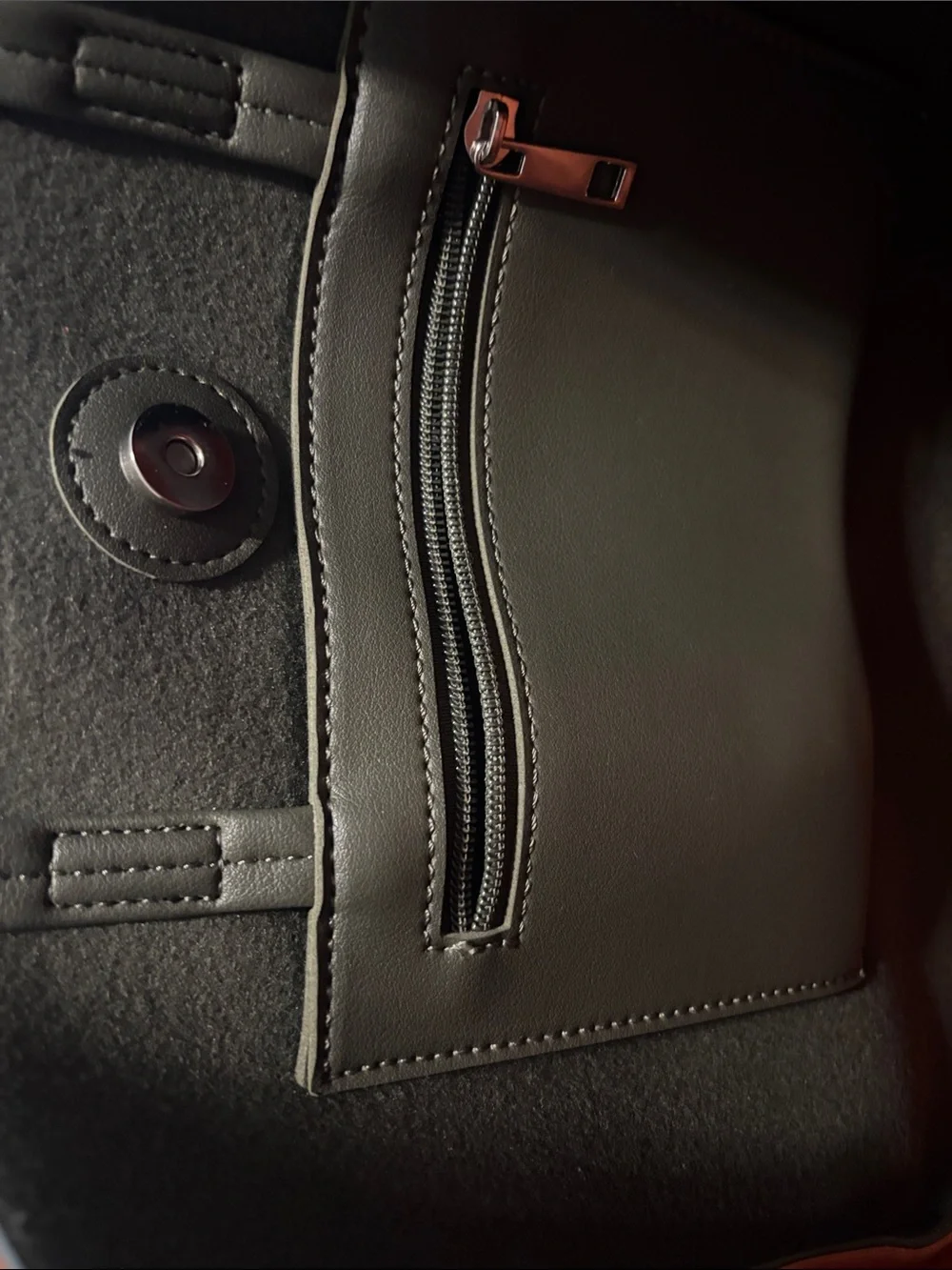 Classic Two-Tone Men's Tote Bag in Orange and Black
